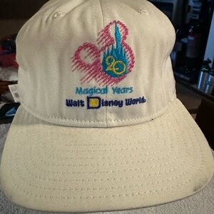 Vintage Walt Disney World Hat Cap 20th Anniversary White New Era Made in the USA